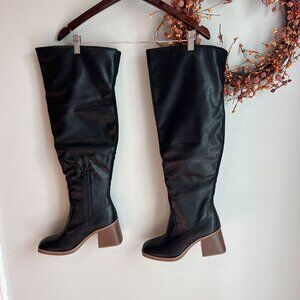 Sun + Stone Vivvii Womens Over-The-Knee Dress Boots Sz 9.5M Black